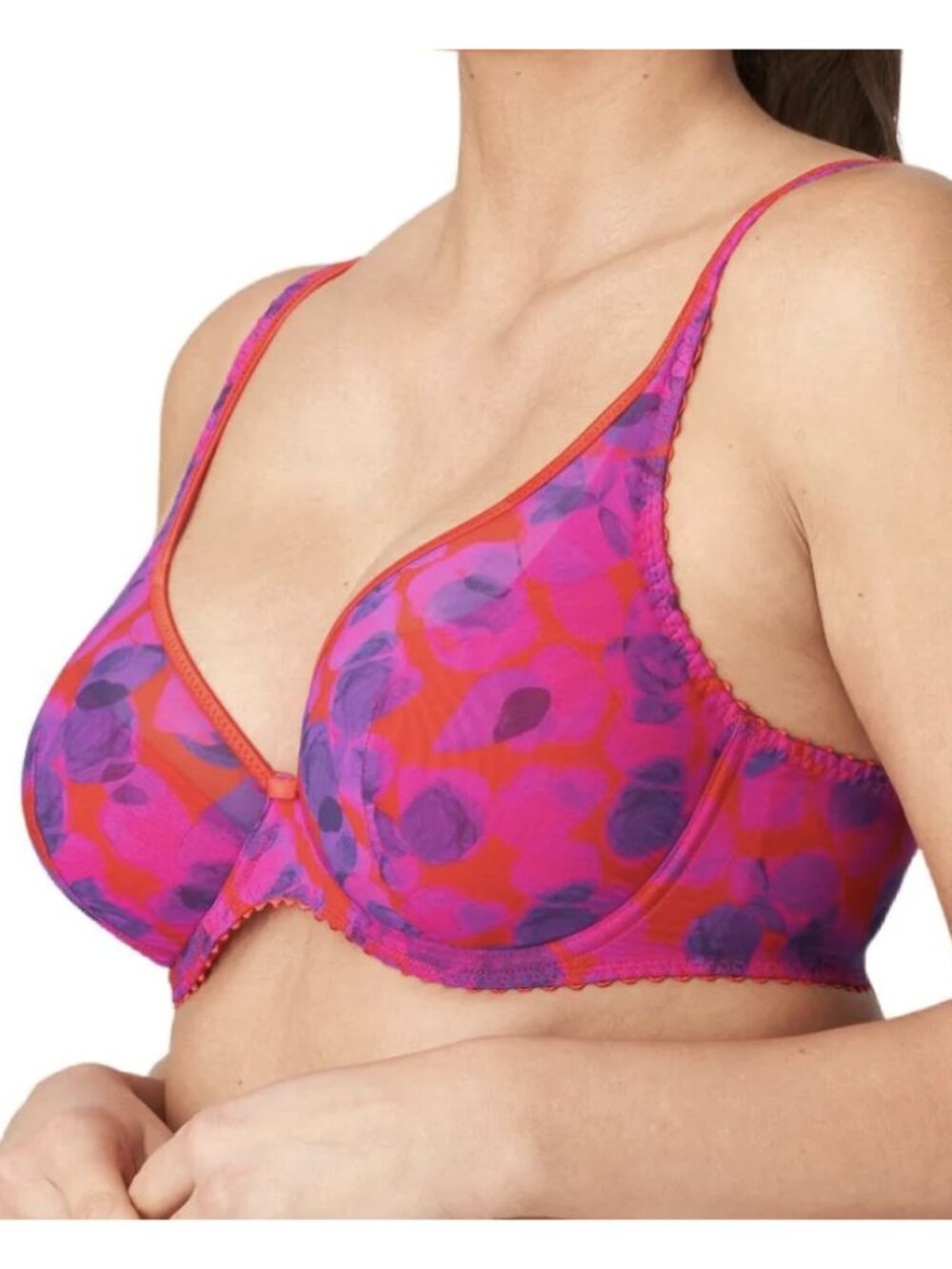PRIMA DONNA Twist Lenox Hill Plunge Bra Pomme D'Amour Size 32G Floral Mesh